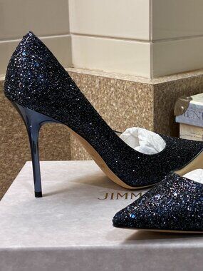 Women’s Jimmy Choo Romy 100   - Glitter Pumps - navy - FINAl SALE!!!!!!